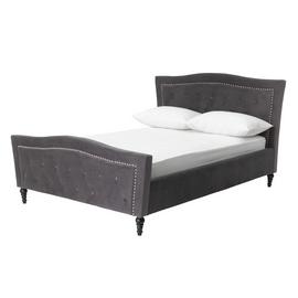 Argos Home Allura Kingsize Velvet Bed Frame - Charcoal