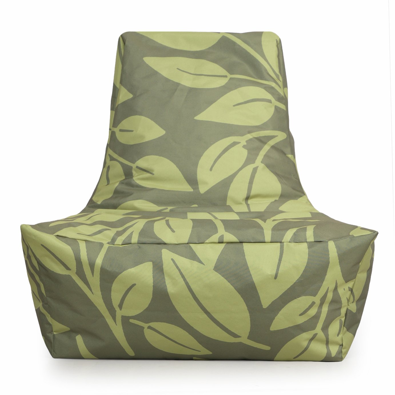 Kaikoo Outdoor Lounger Chair - Leaf Pattern Green