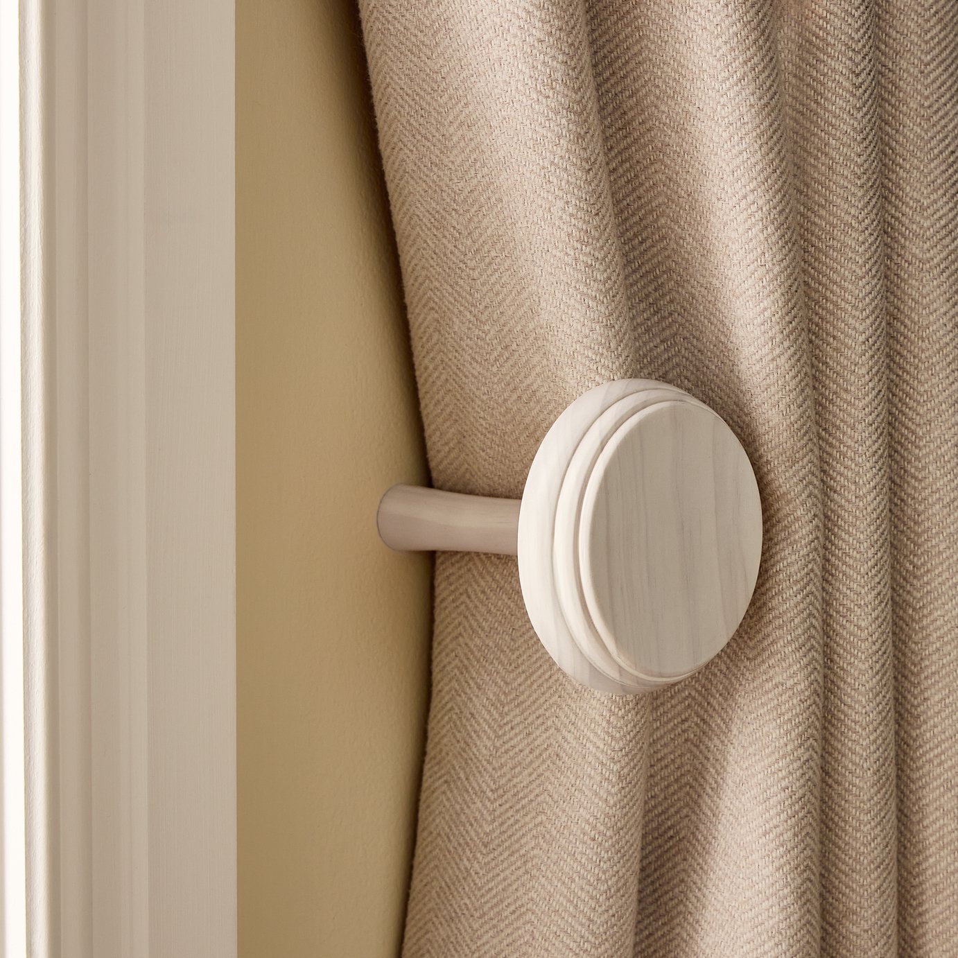 Argos Home Wood Curtain Holdback - Washed White Wood