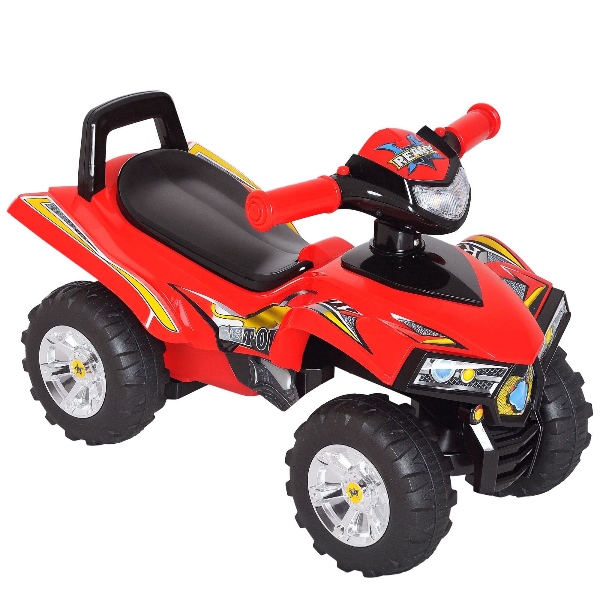 HOMCOM Off Road Quad Horn Music Ride On - Red
