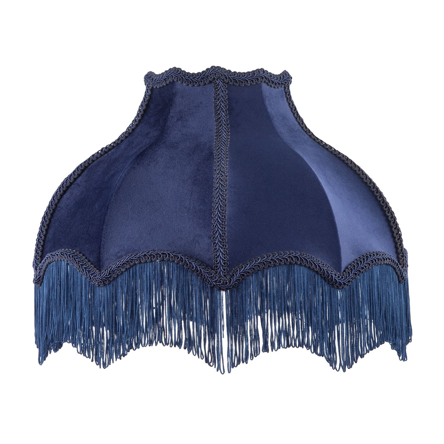 Happy Homewares Victorian in Midnight Blue Velvet with Navy Lampshade - 36cm