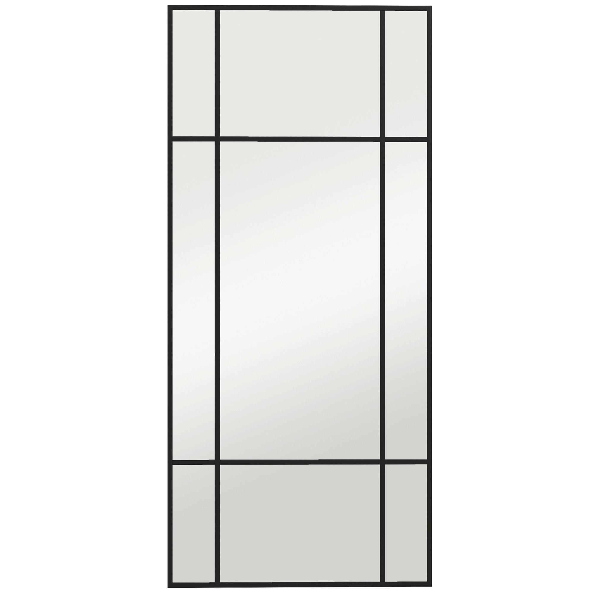 HOMCOM Rectangle Metal Framed Wall Mirror - Black