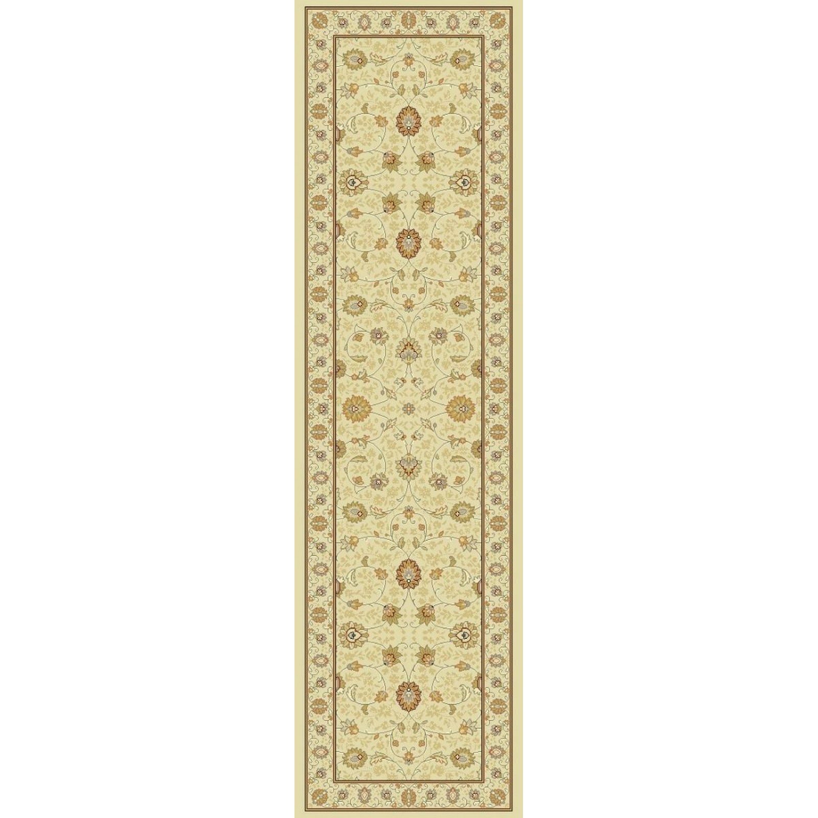 Mega Flooring Beige Traditional Bordered Runner - 67 x 240cm