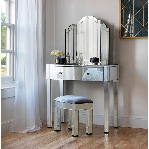 Mirrored dressing table clearance and mirror