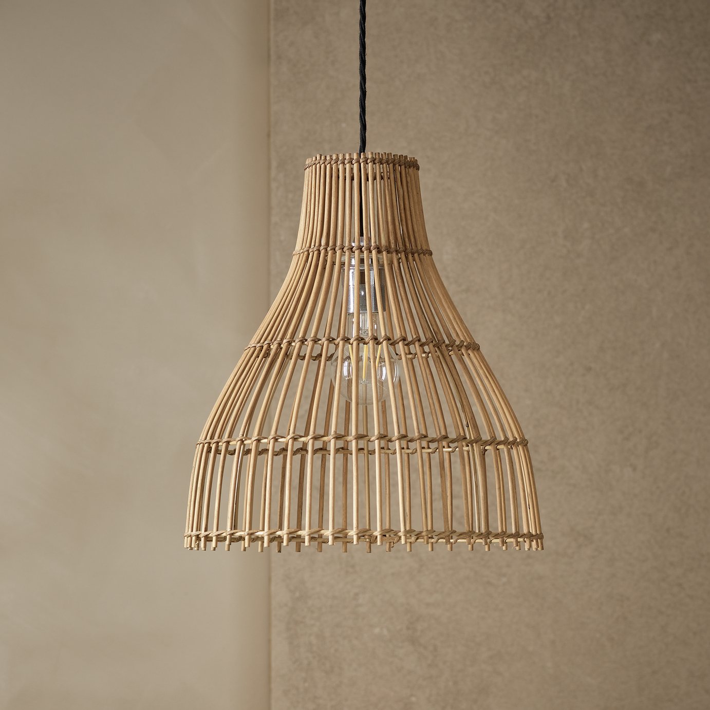 Habitat Camillo Natural Bamboo Midi Lampshade - 30cm