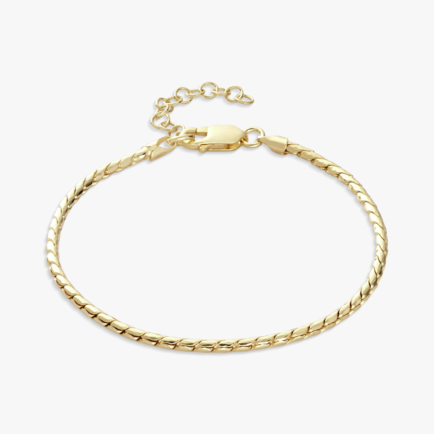 Revere 9ct Gold Plated Sterling Silver Round Curb Bracelet