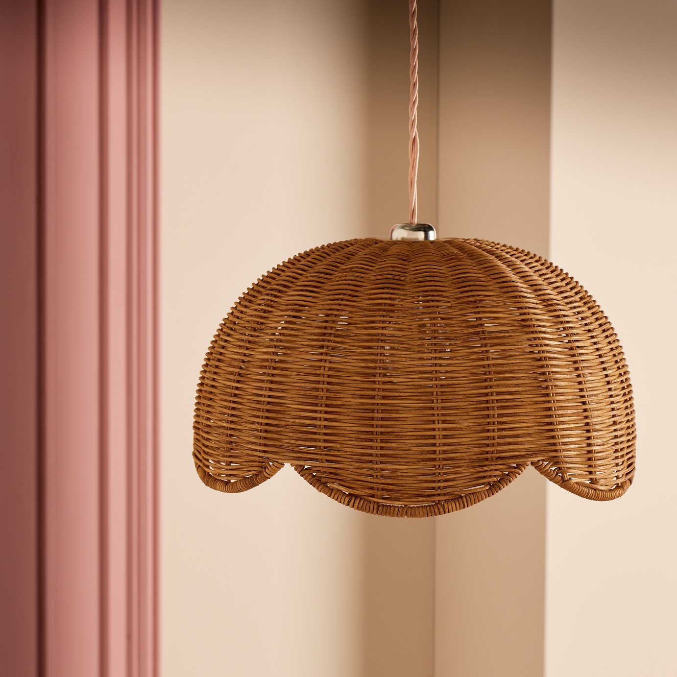 Habitat Natural Rattan Scallop Easy Fit Lampshade - 35cm