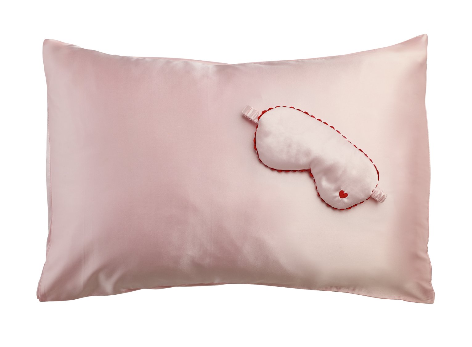 Argos Home Pink Satin Eyemask and Pink Satin Pillow Case Set