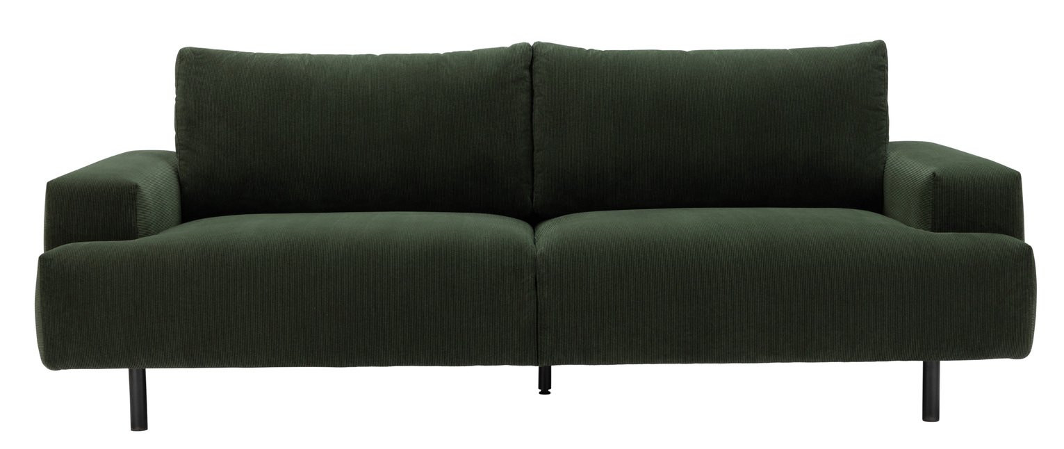 Habitat Julien Fabric 3 Seater Sofa - Dark Green