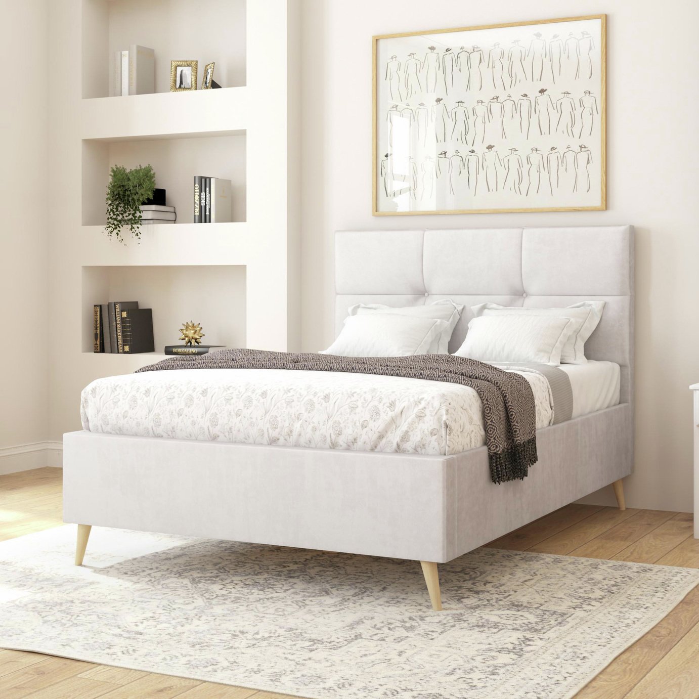 Aspire Caine Superking Bed Frame - Light Silver