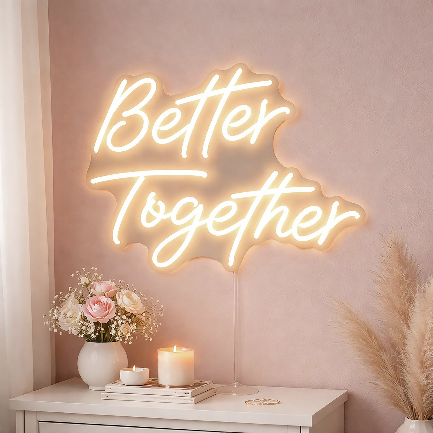 Searchlight Better Together LED Neon Effect Wall Light - White