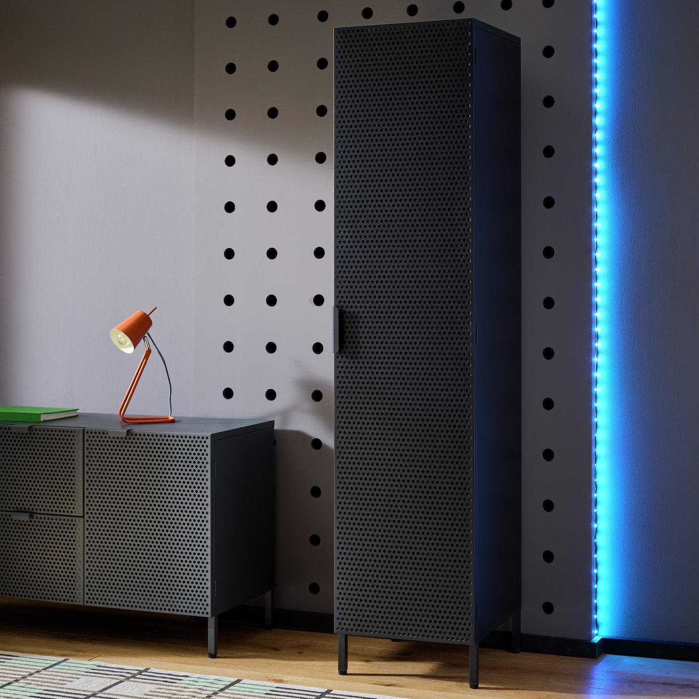 Habitat Landan 1 Door Tall Boy - Anthracite