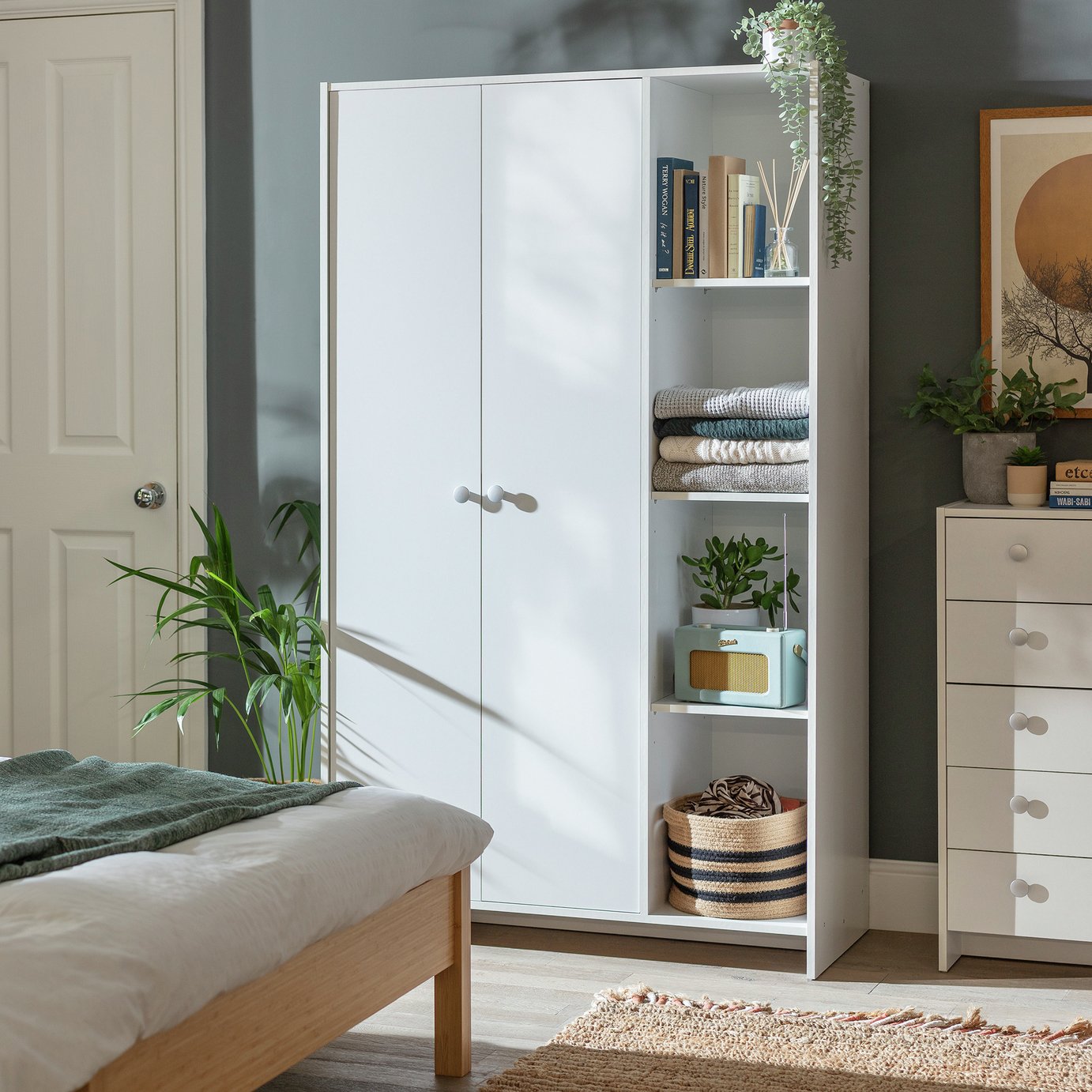 Argos Home Seville 2 Door Open Shelf Wardrobe
