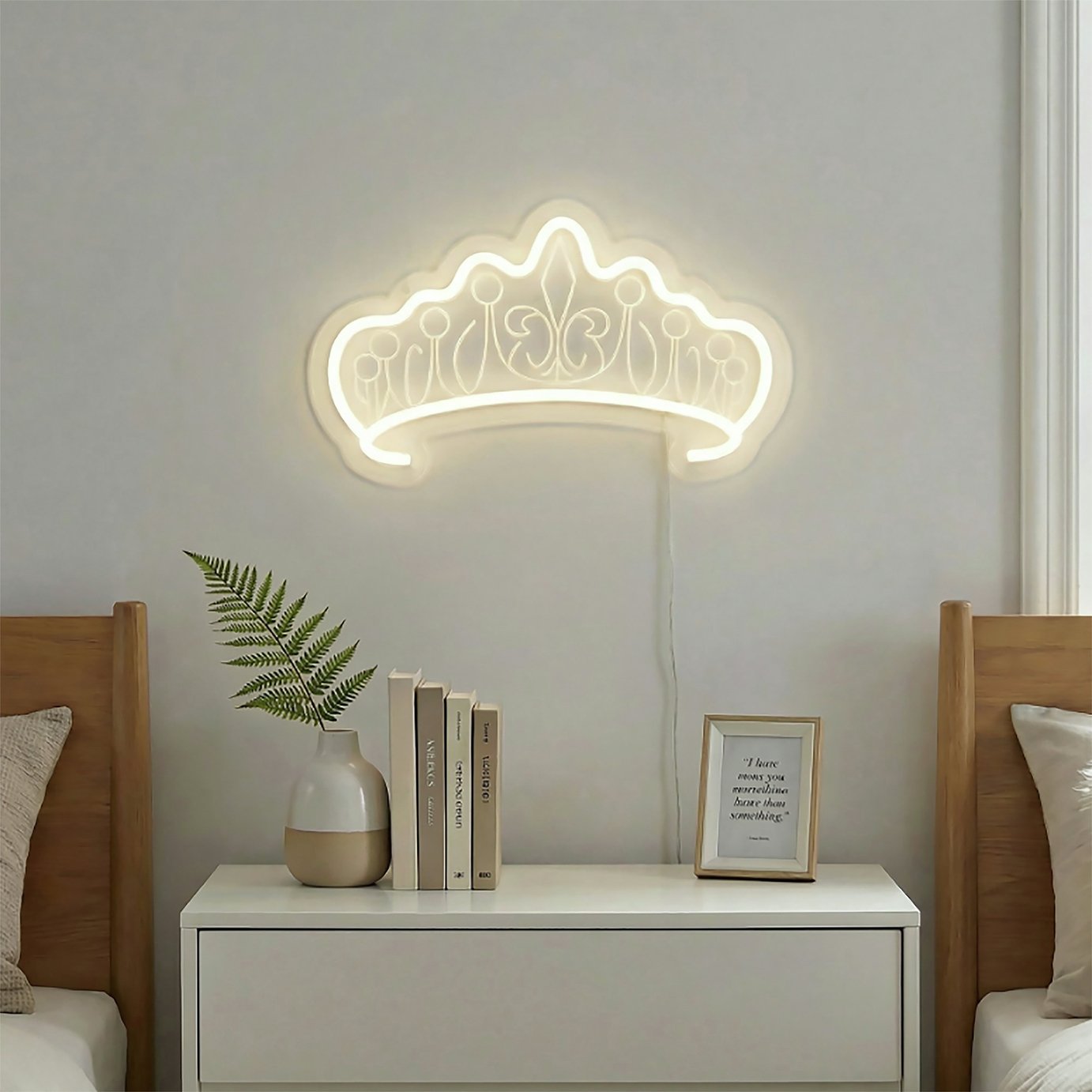 Searchlight Crown LED Neon Effect Wall Light - White