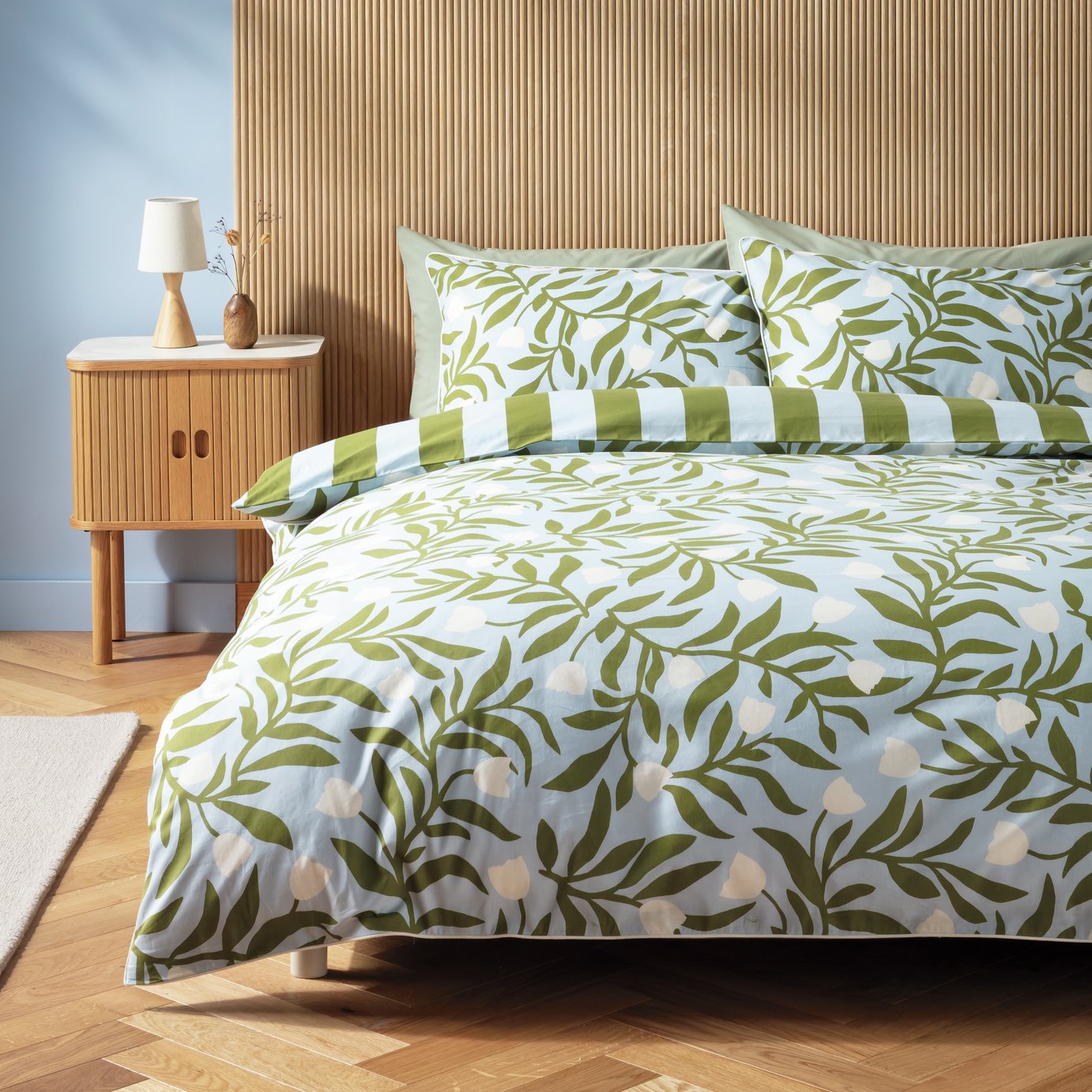 Habitat x Scion Odette Cotton Floral Blue Bedding Set-Double