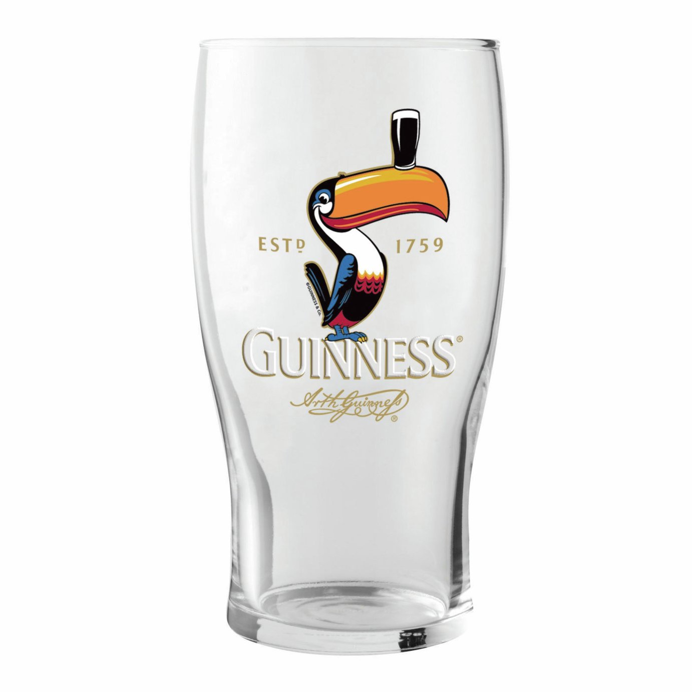 Guinness Toucan Pint Beer Glass Set - Pack of 2
