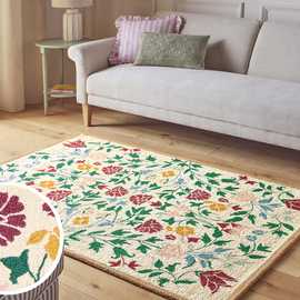 Argos Home Country Floral Cream Wool Cut Pile Rug