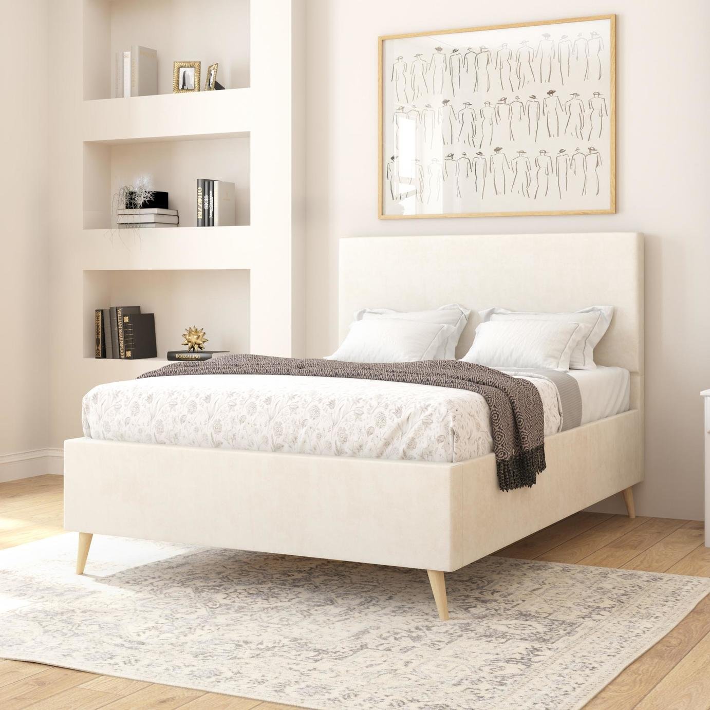 Aspire Garland Superking Bed Frame - Cream