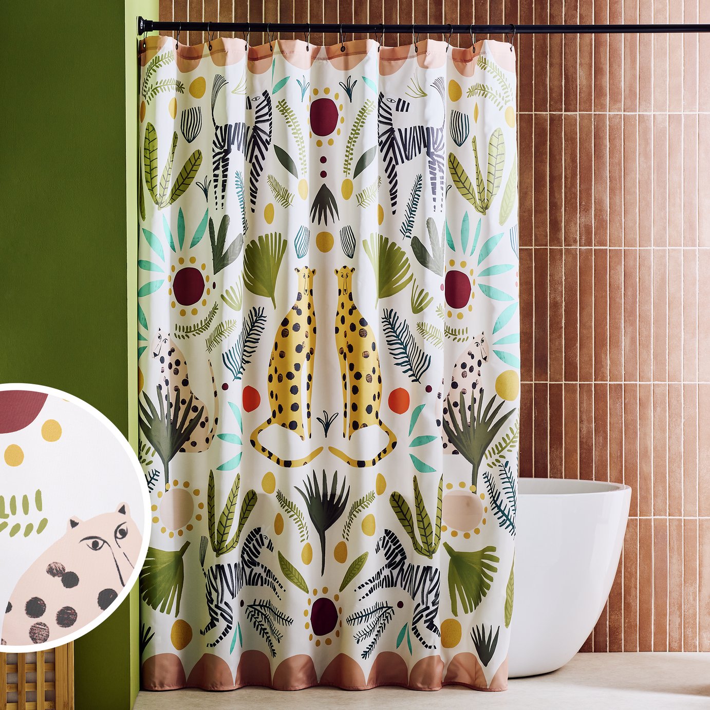 Habitat Global Animal Antibacterial Shower Curtain