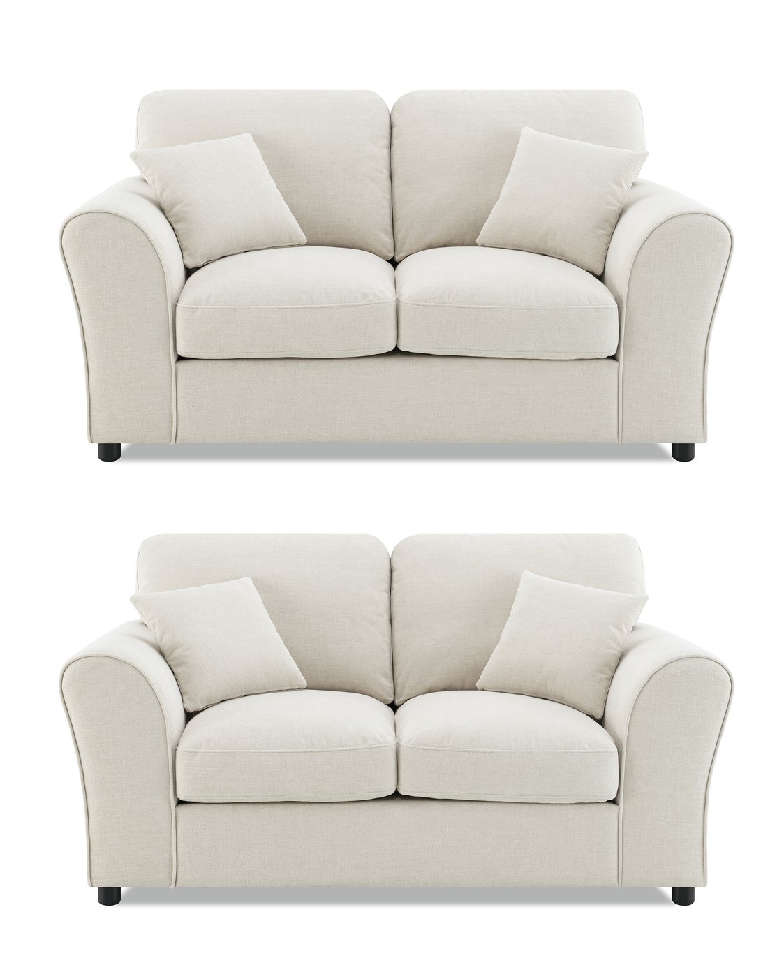 Argos Home Harry Pair of Fabric 2 Seater Sofa - Natural