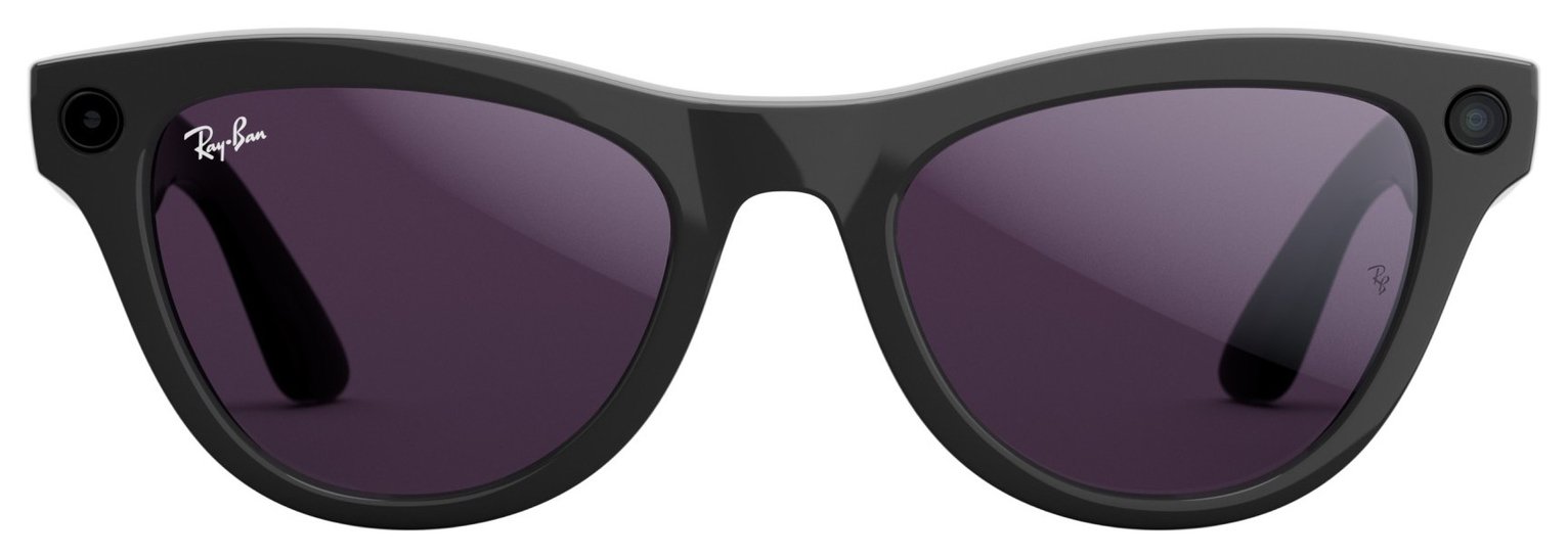 Ray-Ban Meta Skyler, Shiny Black, Transition Amethyst Purple