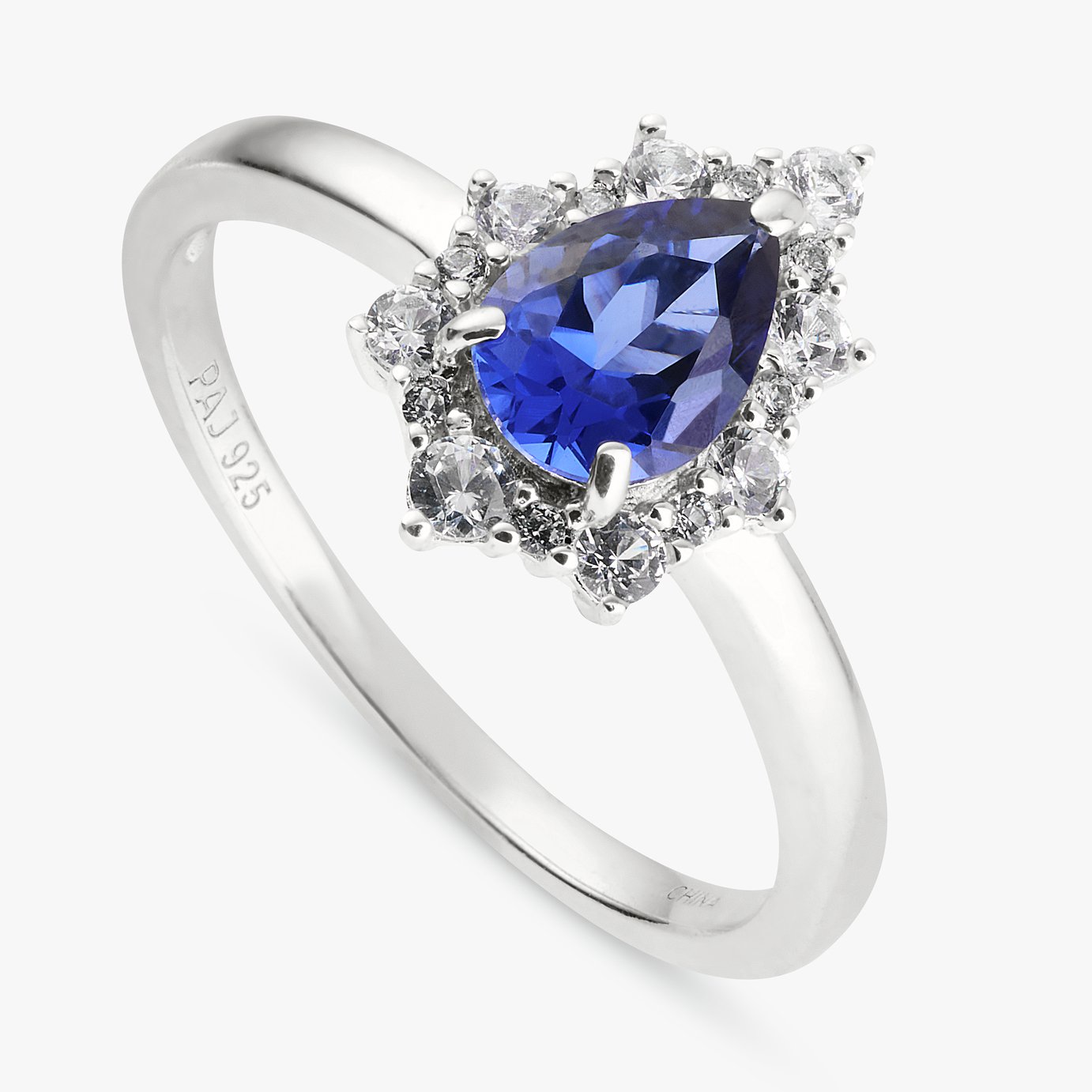 Revere Sterling Silver Sapphire Stone Cluster Ring
