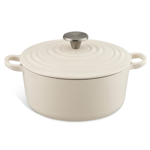 Buy Habitat 3.3 Litre Cast Iron Casserole Dish - Cream | Oven and casserole dishes | Argos