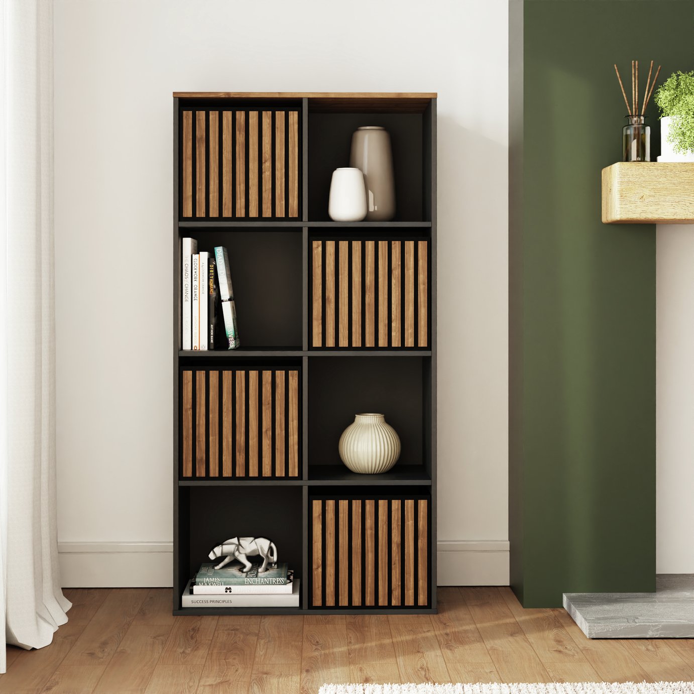 GFW Kube 8 Cube Storage Unit - Black & Walnut