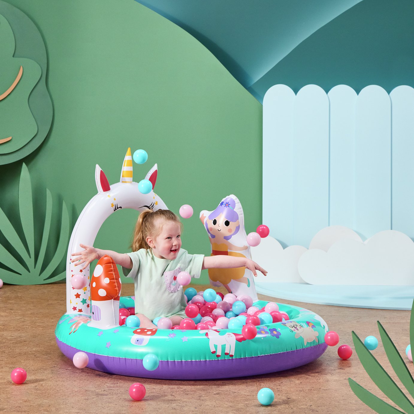Chad Valley 2 in 1 Unicorn Paddling Pool and Ball Pit
