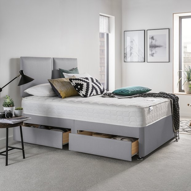 Argos king size divan deals bed and mattress