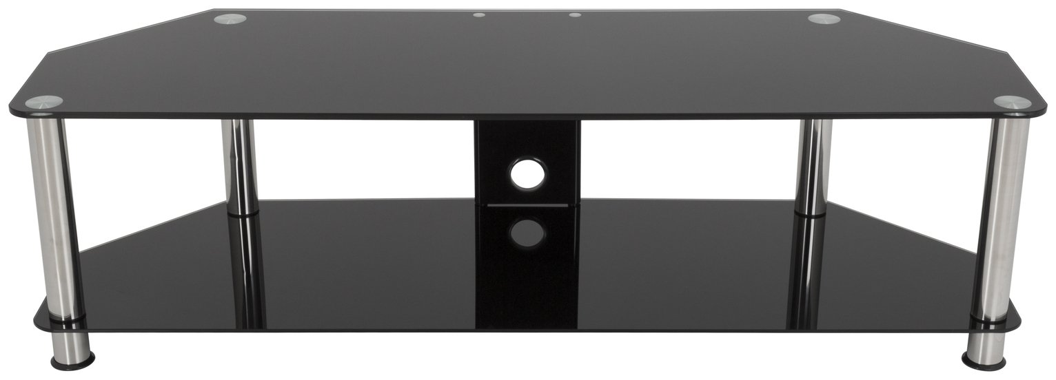 AVF Classic Up to 65 Inch Glass TV Stand - Black and Chrome