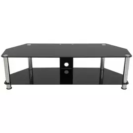 AVF Classic Up to 65 Inch Glass TV Stand - Black and Chrome