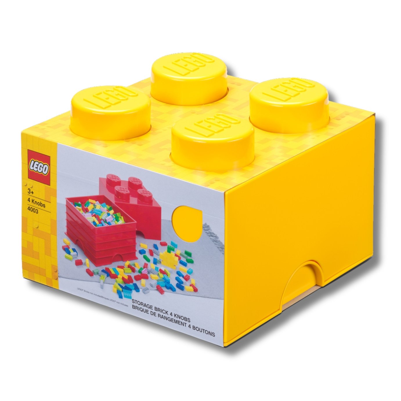 LEGO Storage Brick 4 Knobs - Yellow