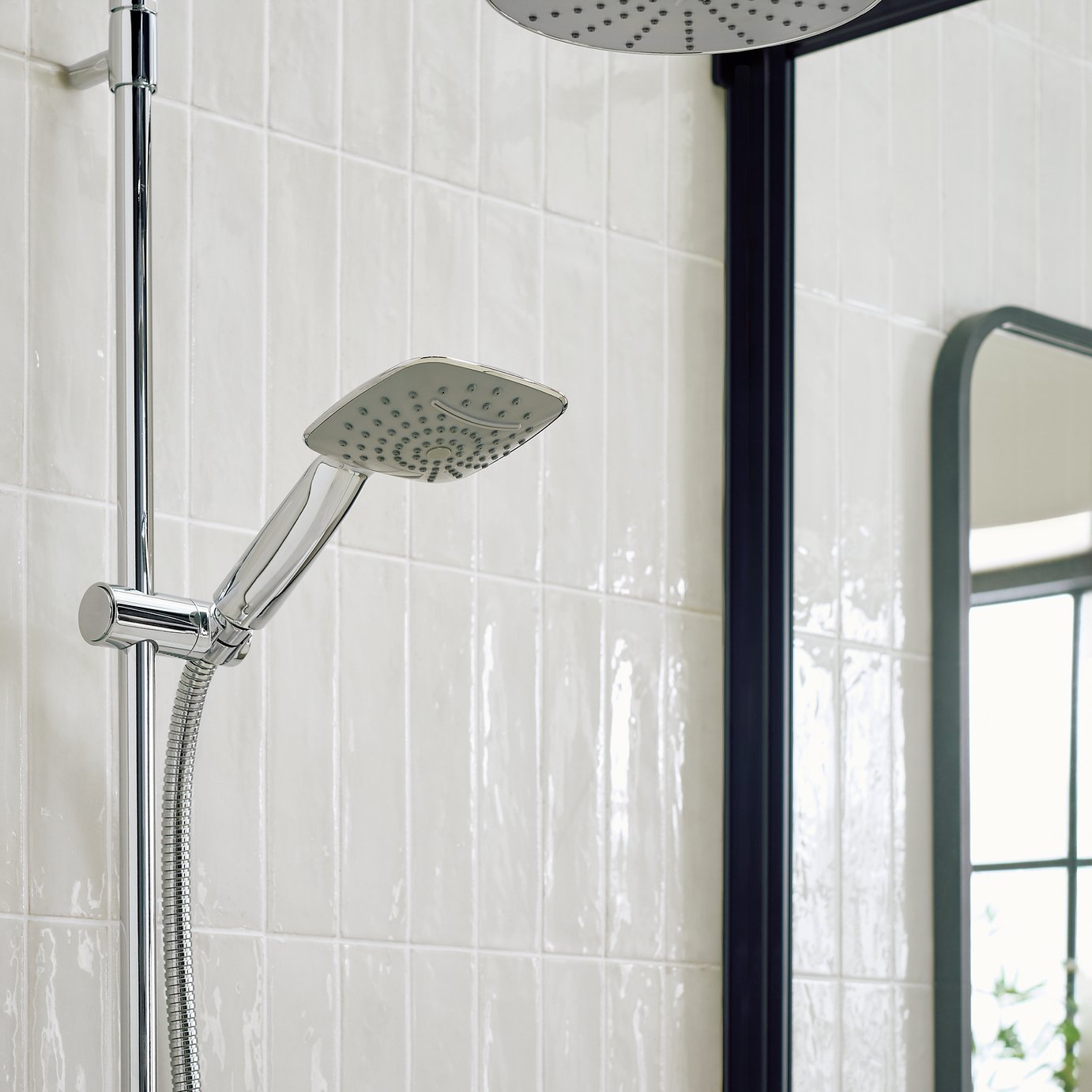 Argos Home 2 Function Square Shower Head - Chrome