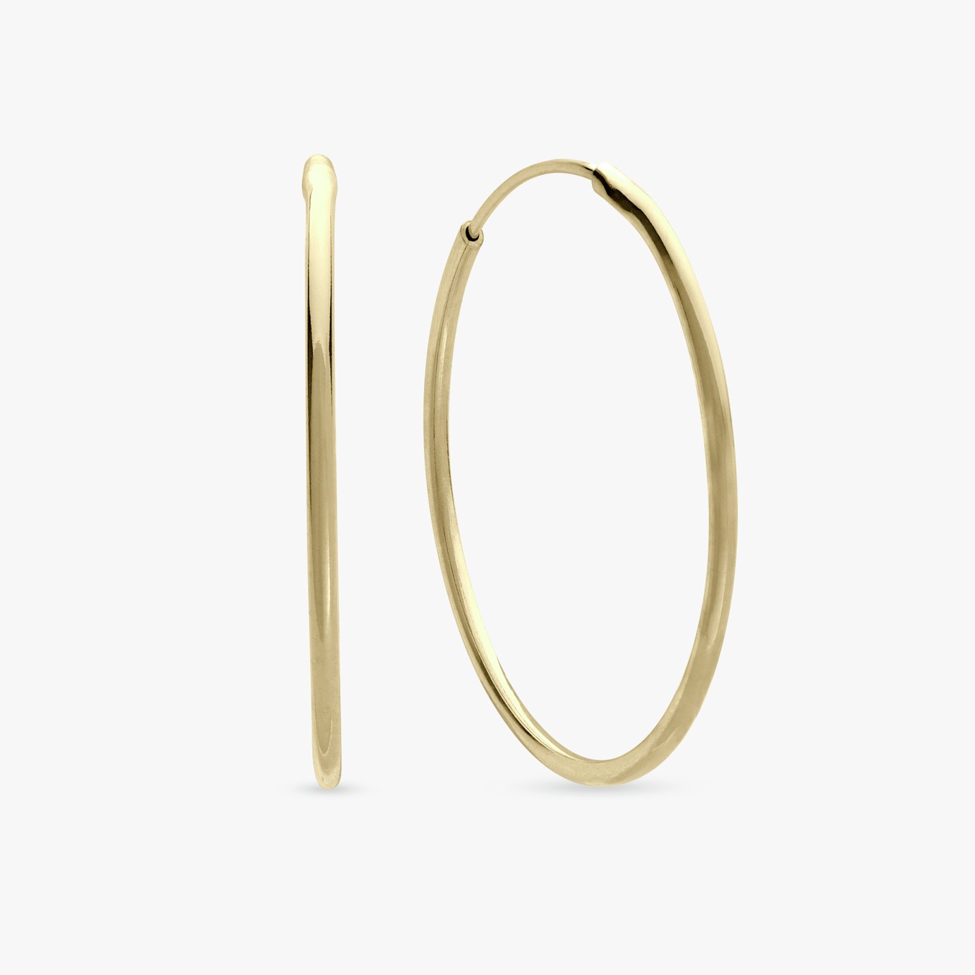 Revere 9ct Gold Plated Sterling Silver Sleeper Hoop Earrings