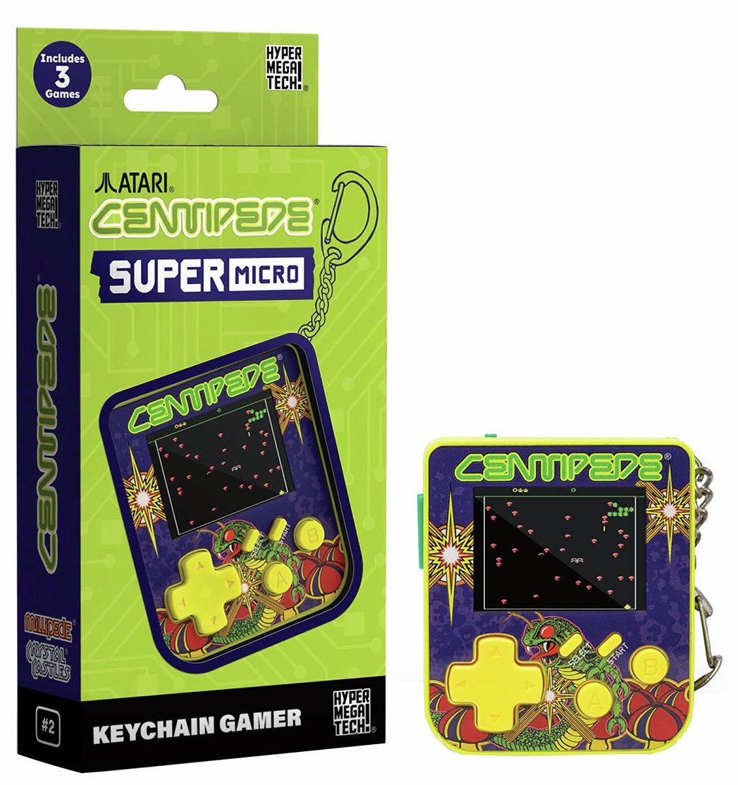 HyperMegaTech Super Micro Centipede Retro Keychain Gamer
