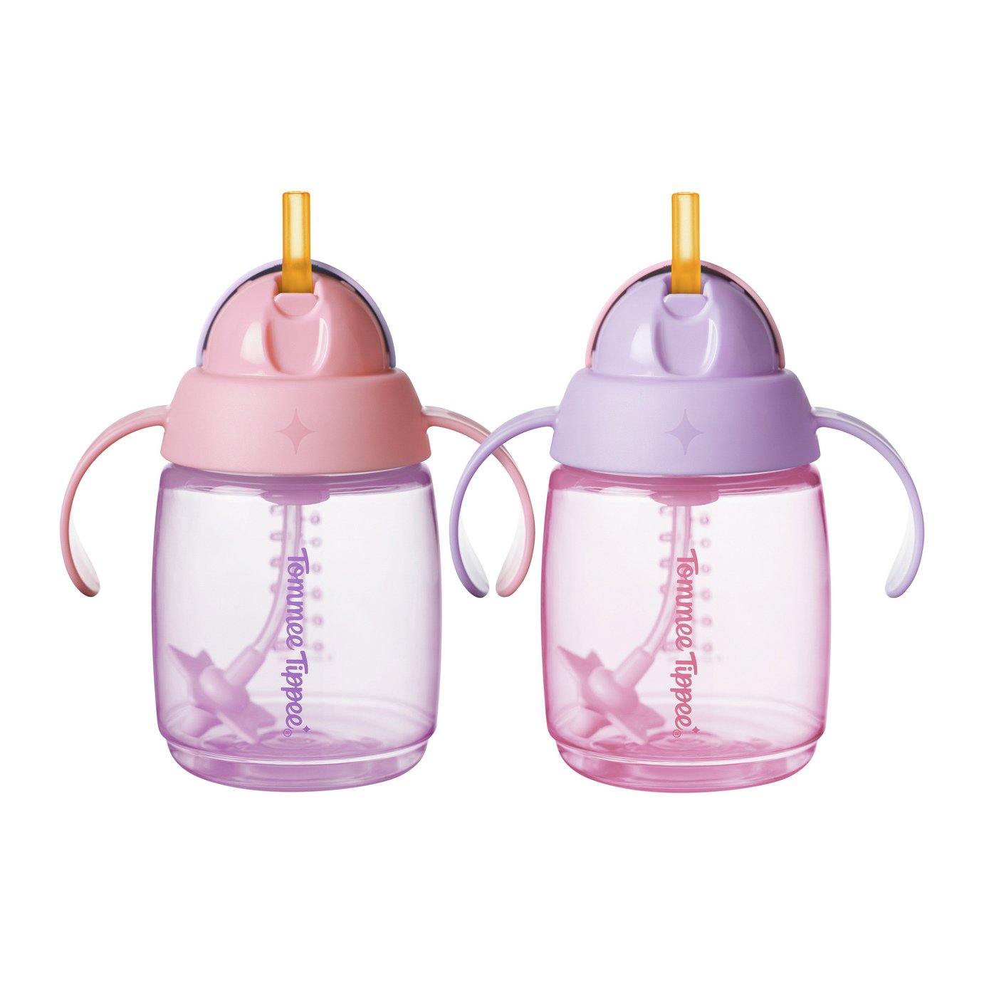 Tommee Tippee Straw Cup Trainer Baby Bottle Twin Pack - Pink