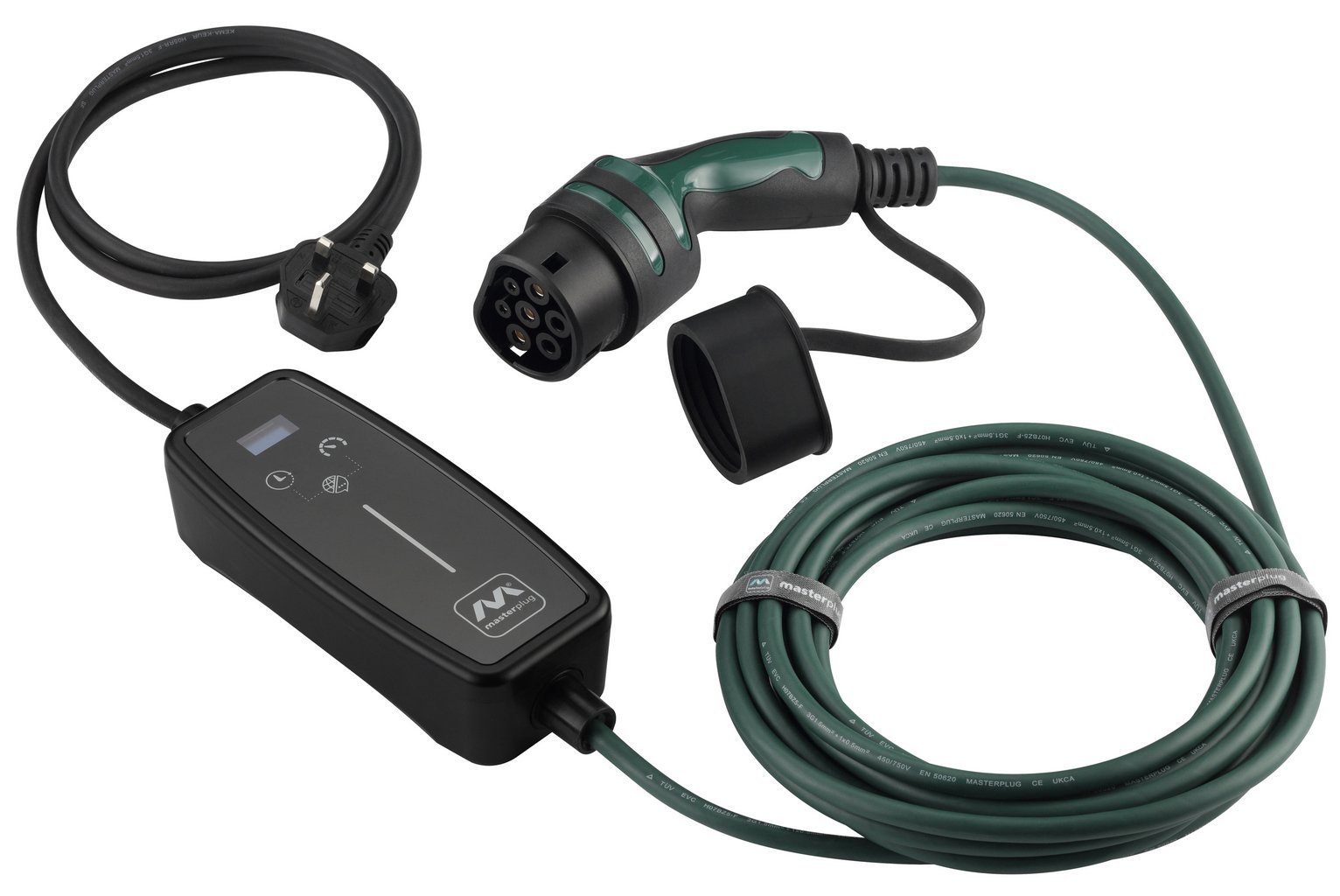Masterplug 10m Mode 2 EV Charging Cable with UK 3-Pin Plug