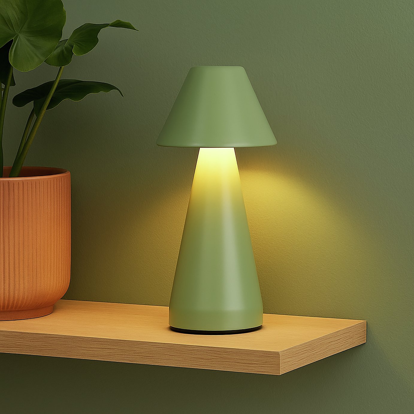 Searchlight Metal Rechargeable Cone LED Table Lamp