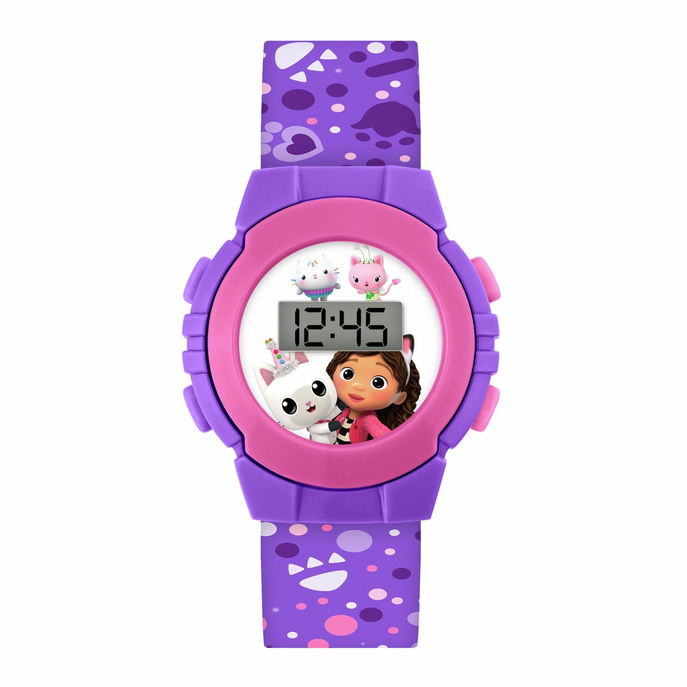 Gabby's Dollhouse Kids Purple Silicone Strap Digital Watch
