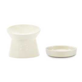 Scruffs Ceramic Cat Feeder Bowl and Saucer Set - Medium