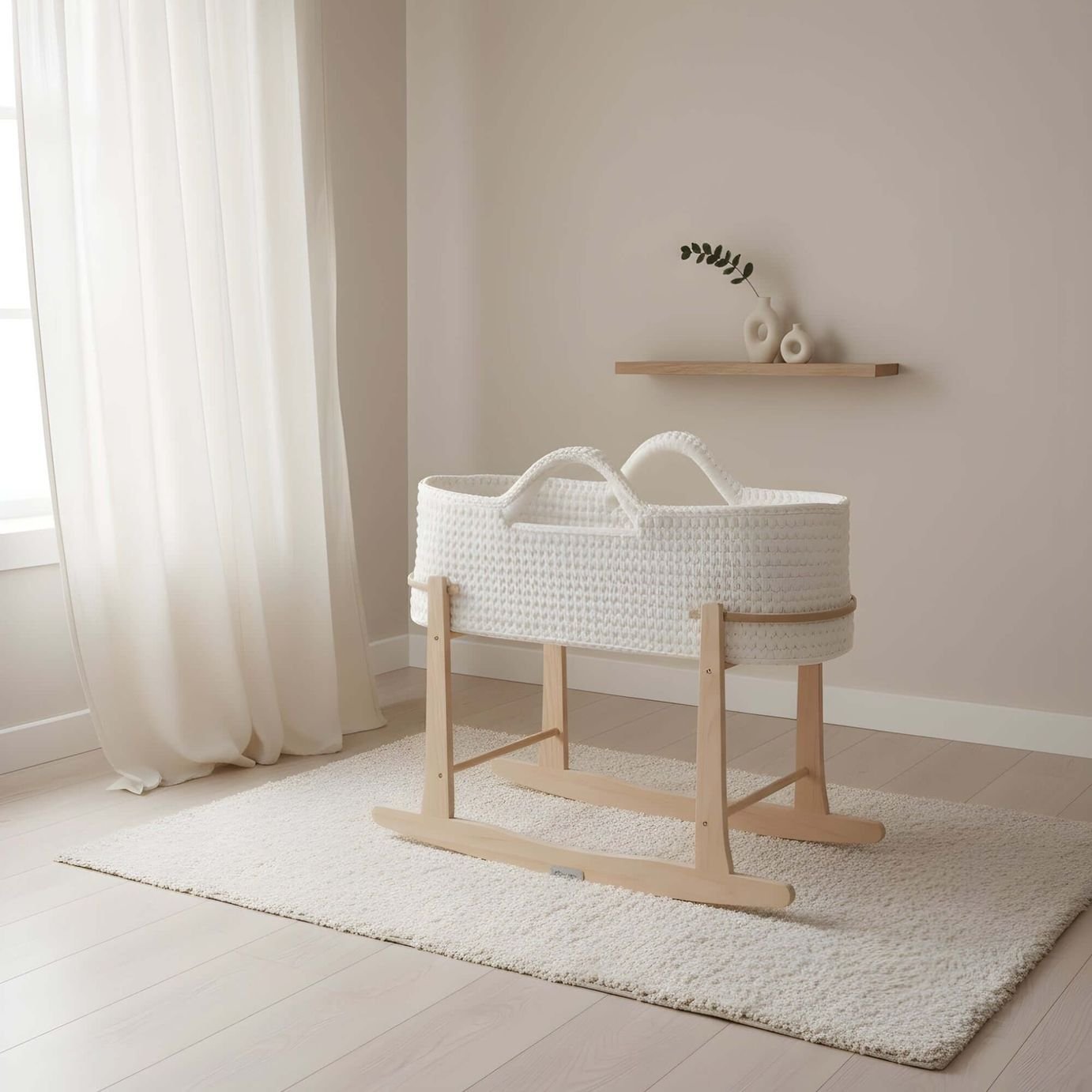 Clair De Lune Crochet Moses Basket with Stand