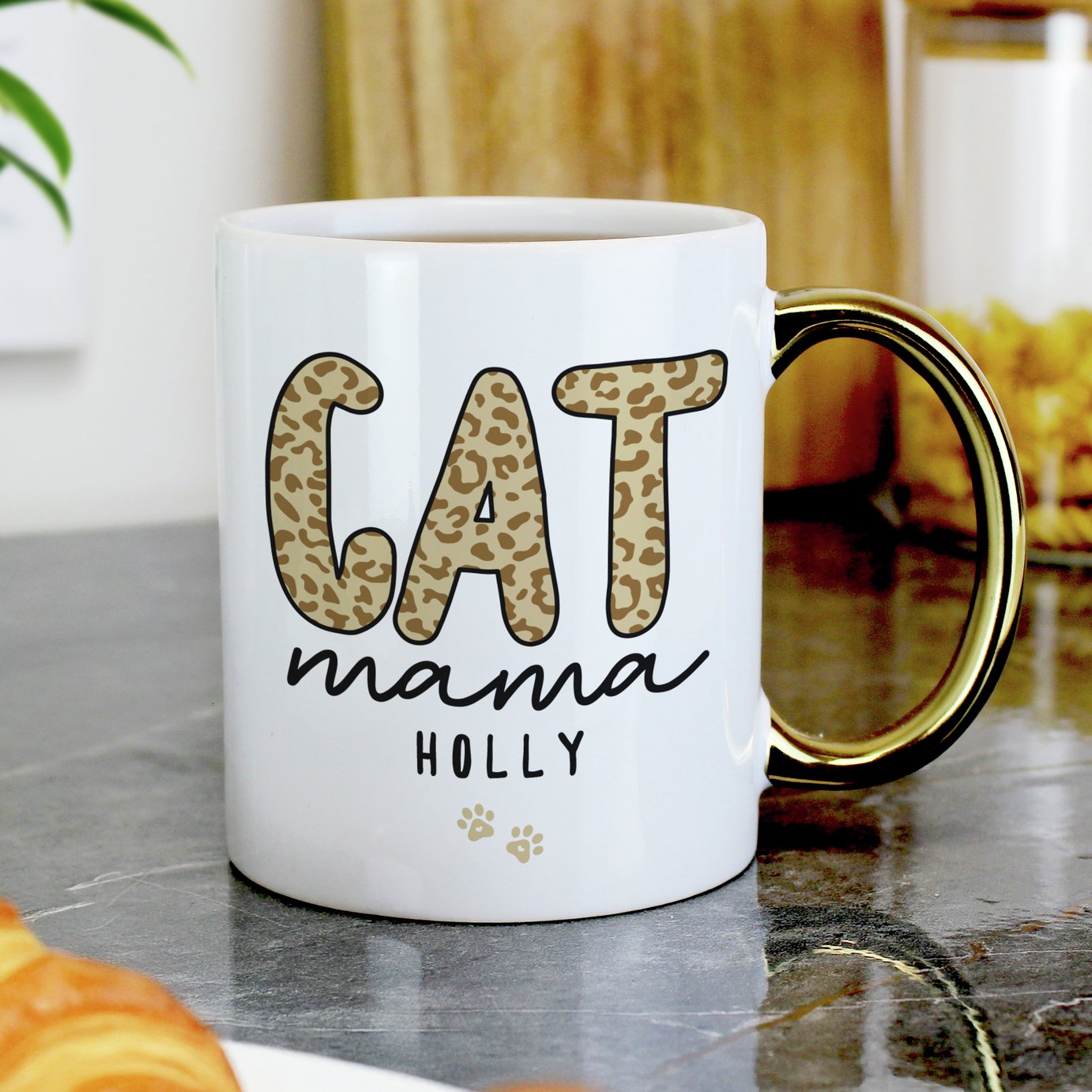 Personalised Message Name Only Cat Mama Ceramic Mug