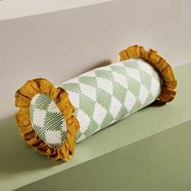 Habitat Harlequin Printed Bolster Cushion Green - 50x20cm