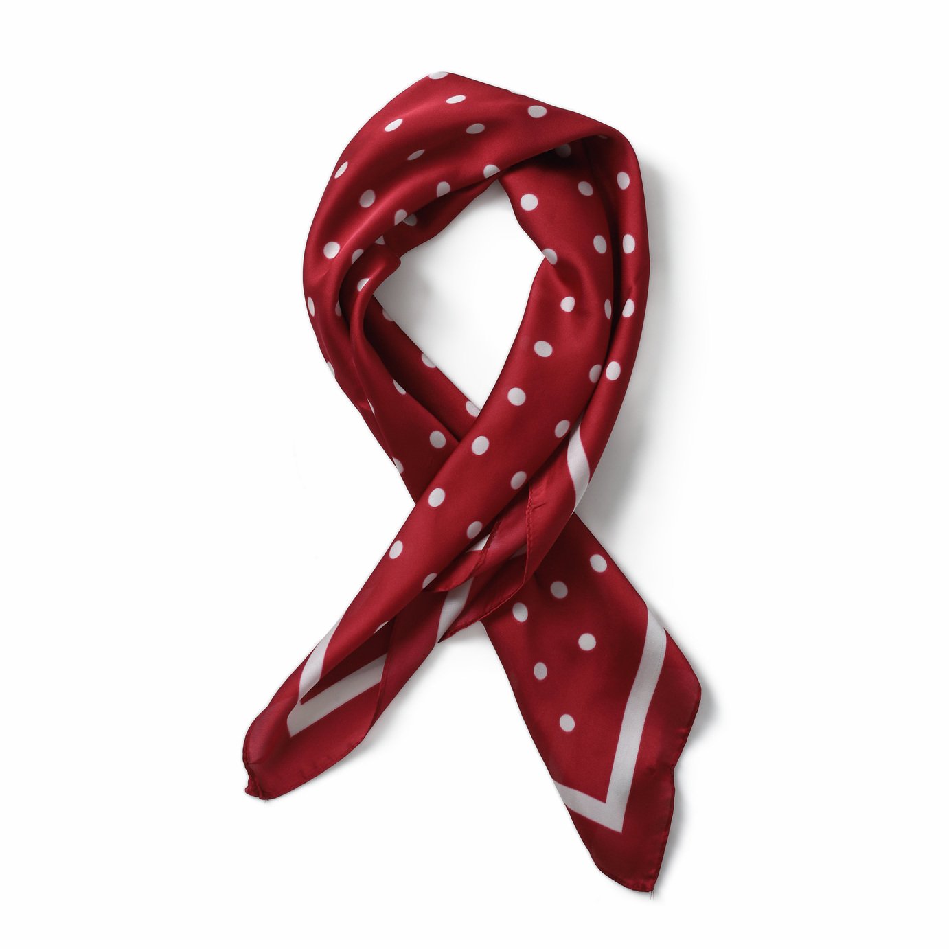 Freedom White Polka Dot Red Headscarf