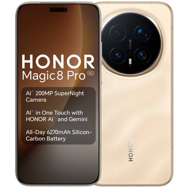 Buy SIM Free HONOR Magic8 Pro 5G 512GB AI Phone - Sunrise Gold