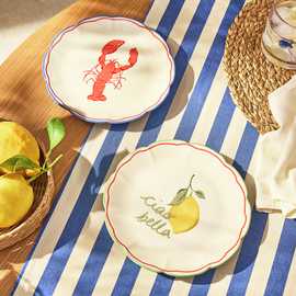Argos Home Med Coastal 2 Piece Stoneware Side Plates - Cream