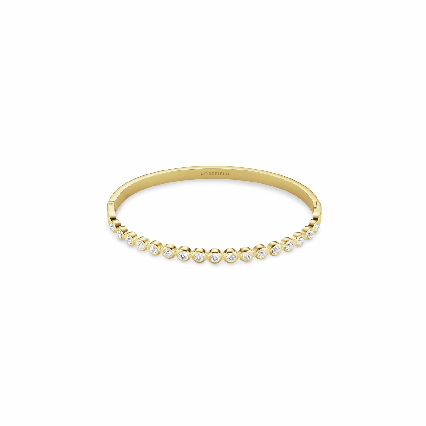 Rosefield Stainless Steel Gold Plated Bubble Crystal Bangle