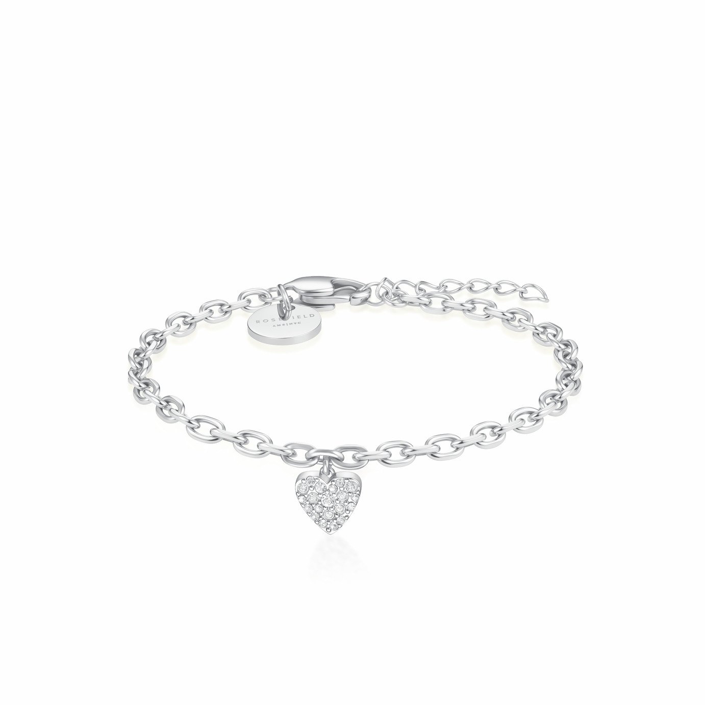 Rosefield Stainless Steel Chunky Heart Pendant Bracelet