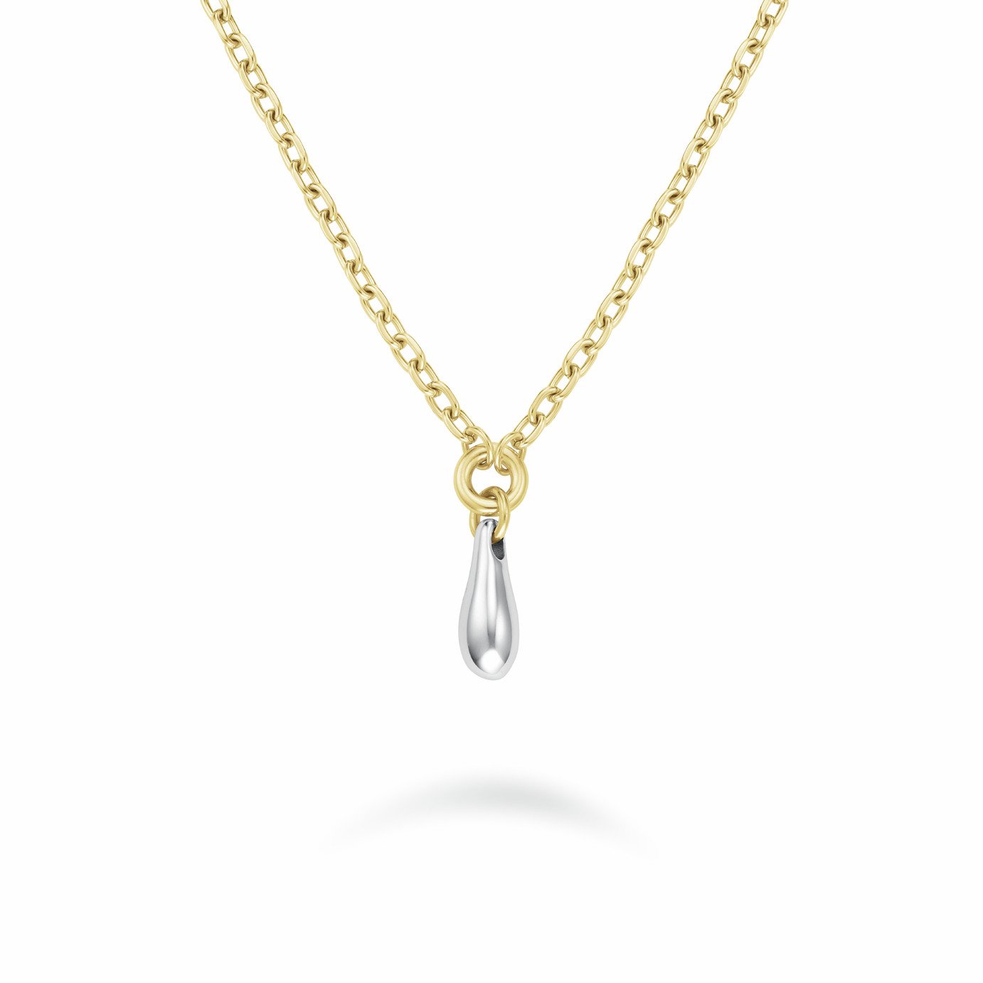Rosefield 14ct Gold Plating Duotone Drop Pendant Necklace